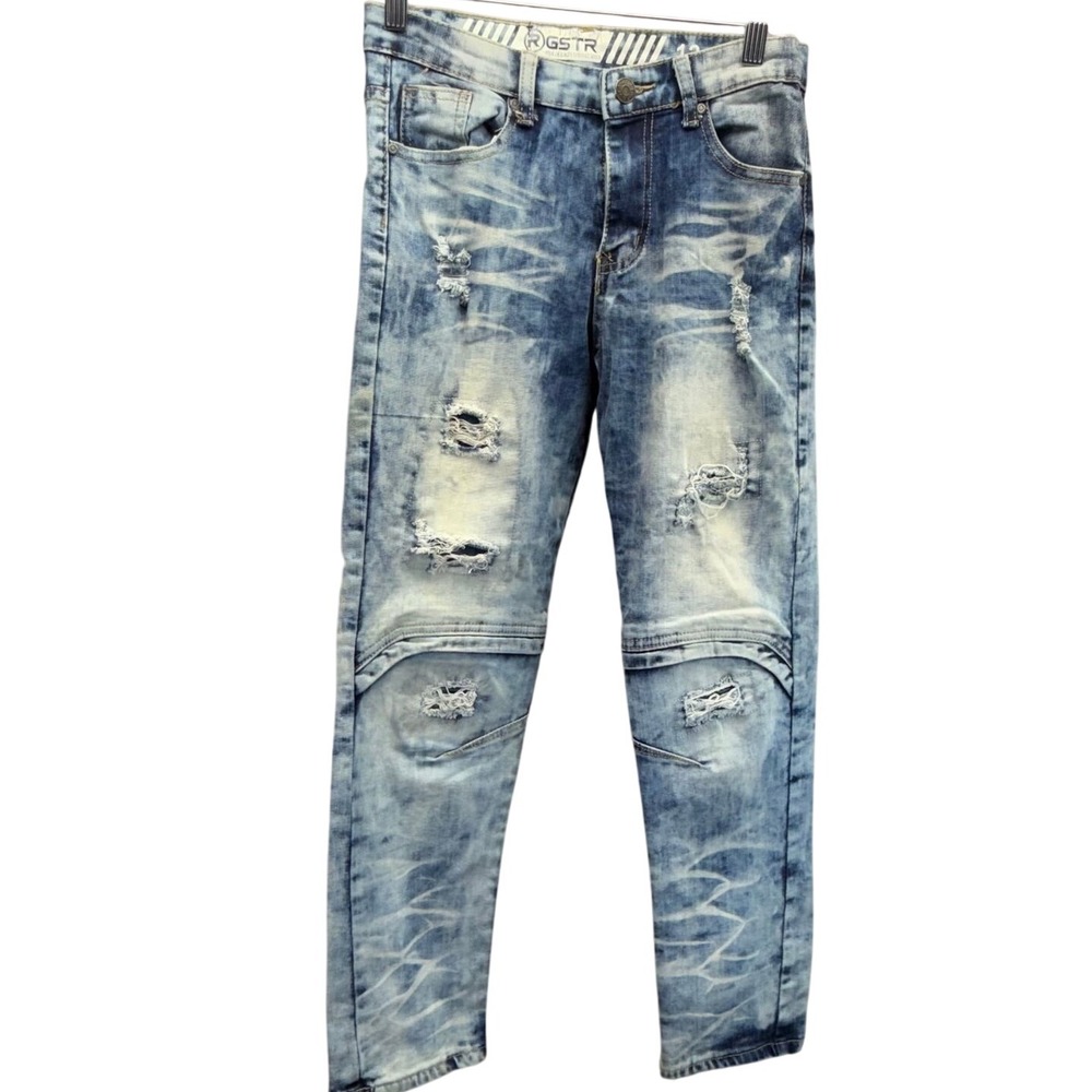 Thrashed Jeans Women's size 12‎ - Y2K. acid moto wash jean rip destress retro